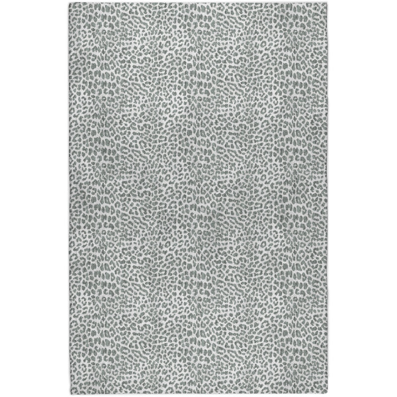Premium Machine Washable Dream Shag ADS43 Leopard Rug, Gray, 3' x 5'