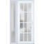 Front Exterior Prehung FiberGlass Door Frosted Glass / Manux 8312 White Silk / Side Exterior Window / Office Commercial and Residential Doors Entrance Patio Garage-W30+12" x H80"-Left-hand Inswing-98195924-98195927-98195931