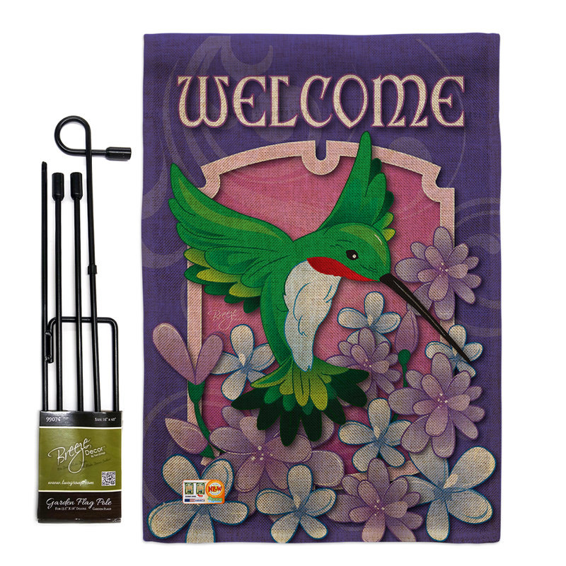 Double Sided 18.5'' H x 13'' W Burlap Flag Set
