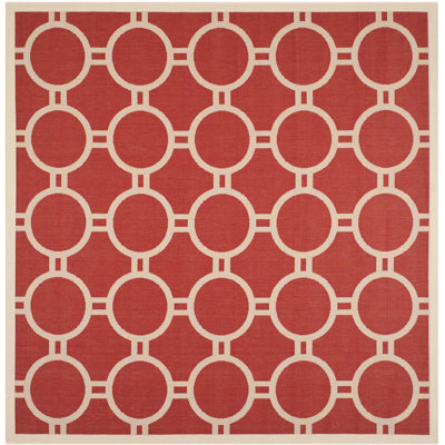 Arneshia Geometric Red/Bone Area Rug