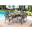 ?? ?????????? Outdoor Dining Set Cast Aluminum Retro Patio Dining Set For 6 Includes 59” Rectangular Table And 6 Chairs With Thicker Cushion And Umbrella Hole For Patio Deck Garden