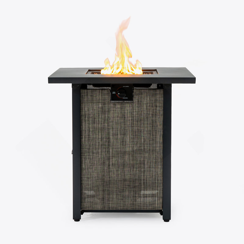 Foyer de table au gaz propane 28 ", foyer carré en acier de 50000 BTU pour terrasse de jardin - Noir