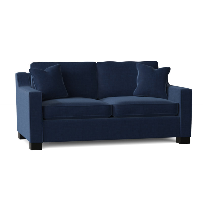 Aceyon Upholstered 71'' Sleeper Sofa, Espresso, Bennett Indigo
