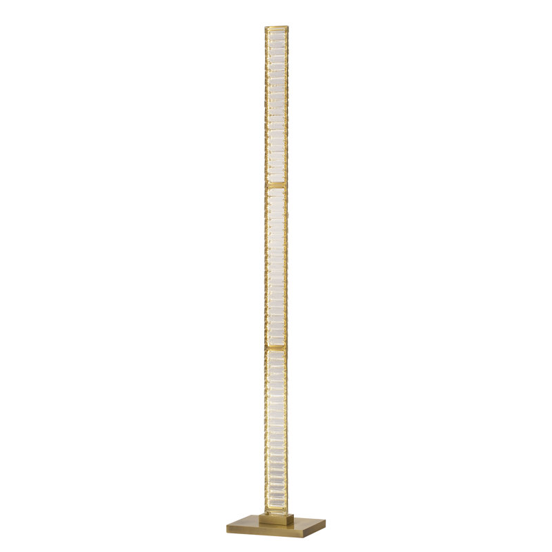 Lampe sur pied DEL 62 po Yerkin, Laiton antique