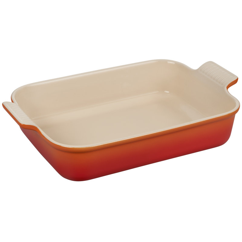 Le Creuset Stoneware Heritage Square Dish, 3 Qt. (9"),, Orange