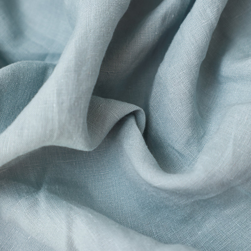 100% Linen Sheets Set, Twin Sheet Set with 1 Pillowcase, Dusty Blue