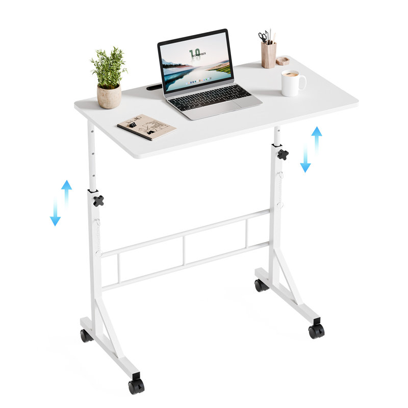 Adjustable Height Desk on Wheels, Ergonomic Mobile Standing Desk, Portable Laptop Desk Standing Table Home Office Desks