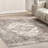Teo Medallion Machine Washable Area Rug for Living Room Bedroom Dining Room Kitchen, Light Grey/Ivory-1597160861