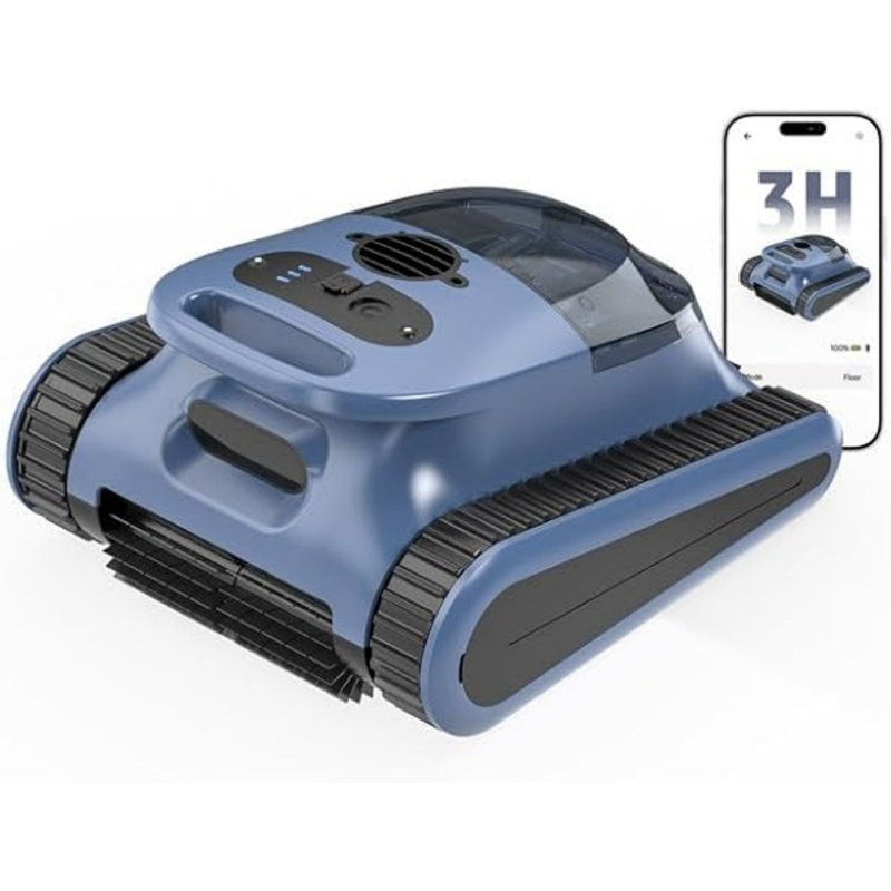Cordless Robotic Pool Cleaner, Pool Vacuum for Inground Pools, Wall and Waterline Cleaning, Powerful Suction and Replaceable Battery, 180 min Battery Life for Pool Up to 2150 Sq.ft