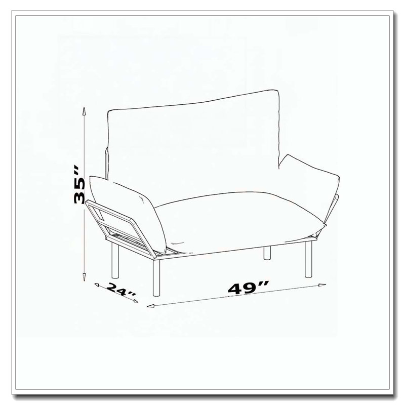 Canapé 49 po, Brun
