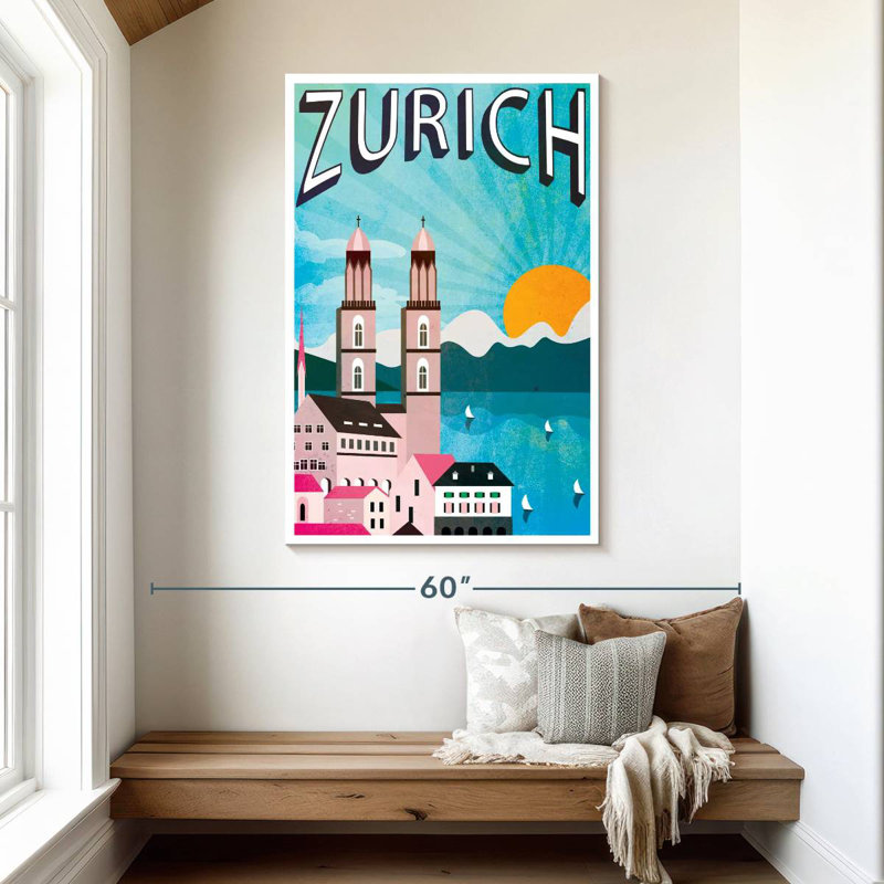 Affiche zurichoise de Zurich, H 48 po x l 32 po
