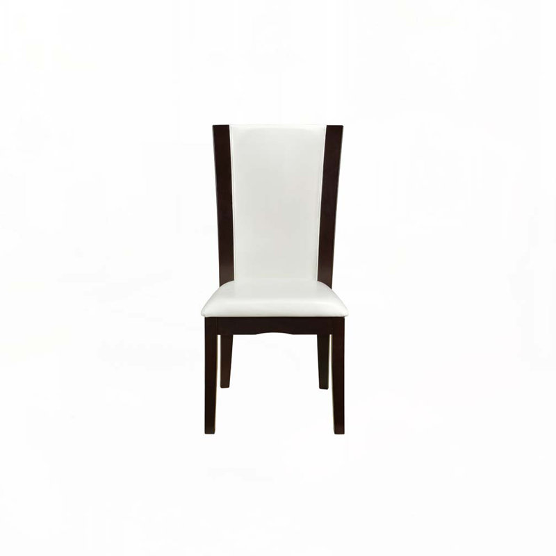 Modern Contemporary Dining Side Chairs Set Of 2, White, Espresso