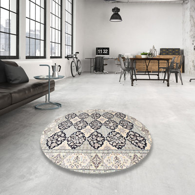 Tapis bleu / beige en laine / polyester tissé à la machine Goole Southwestern
