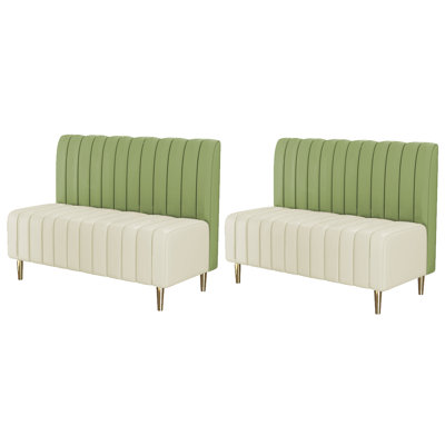 Ensemble de 2 bancs de rangement rembourrés en similicuir