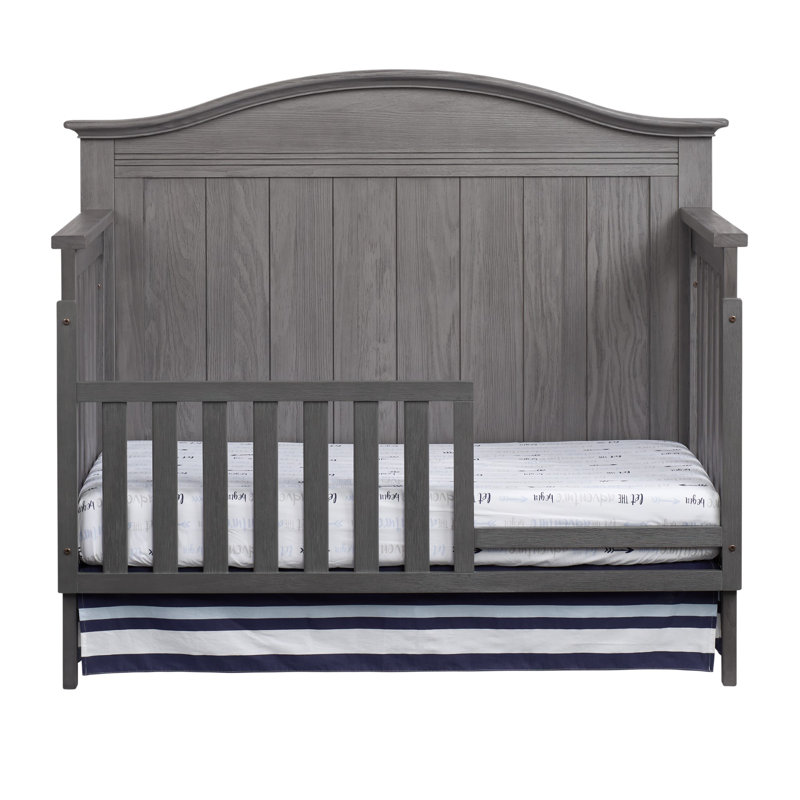 Graphite Gray Solid Wood 4-in-1 Convertible Crib