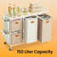 Metal Rolling Laundry Basket with Handles-1635715623