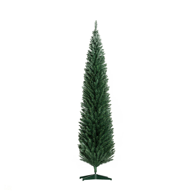 Arbre de Noël 8 pi avec 818 pointes réalistes et support en plastique durable, pour espaces compacts, arbre de Noël