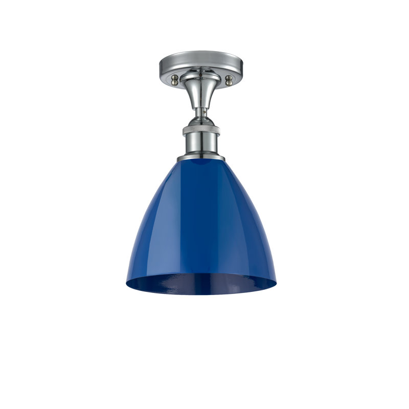Semi Flush Mount, Blue, Polished Chrome