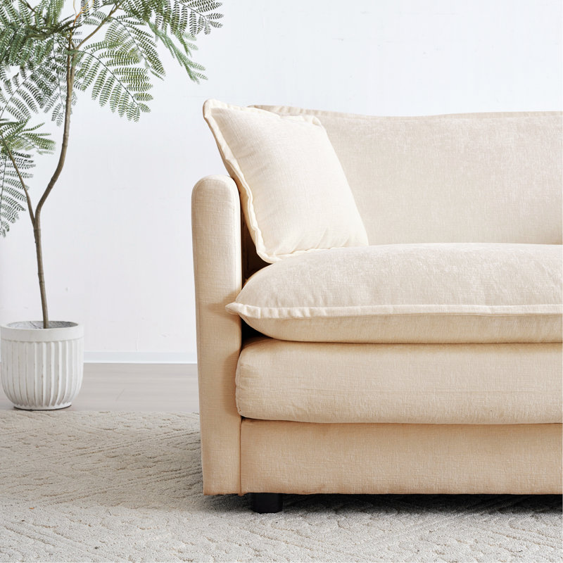 Ensemble de salon 2 pièces Fredrico, Chenille beige