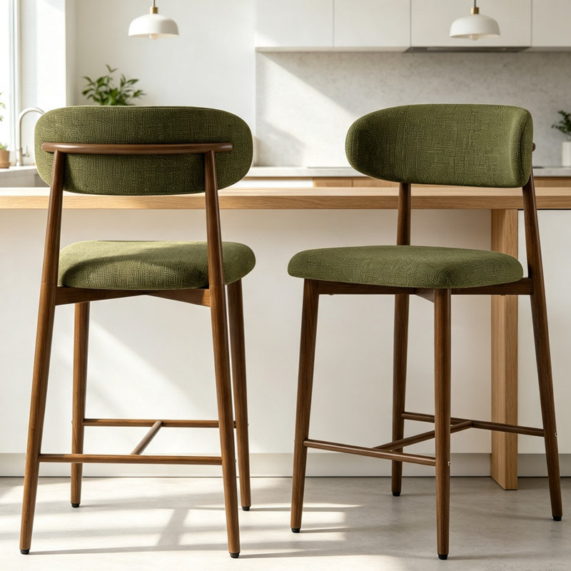 Tabourets de bar modernes à hauteur de comptoir avec pieds en métal