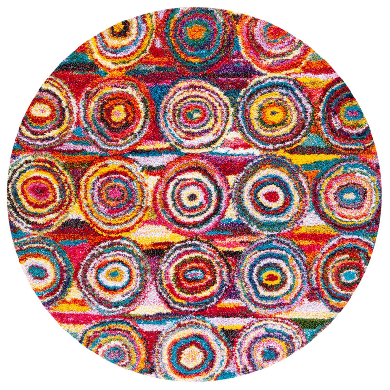 Gleno Performance Geometric Rug, Round 6'7"