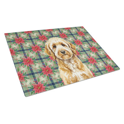 Planche à découper Goldendoodle Christmas PoinsettIas