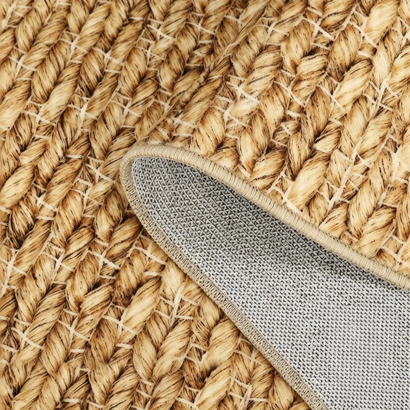 Tapis à poils courts Boho pour la maison et le bureau, Beige, Runner 2' x 6'