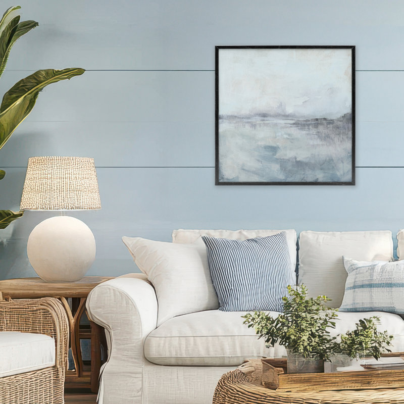 «Mist Horizon Abstract», estampe numérique, design par June Erica Vess, H 24 po x l 24 po, Giclée encadrée noir minuit