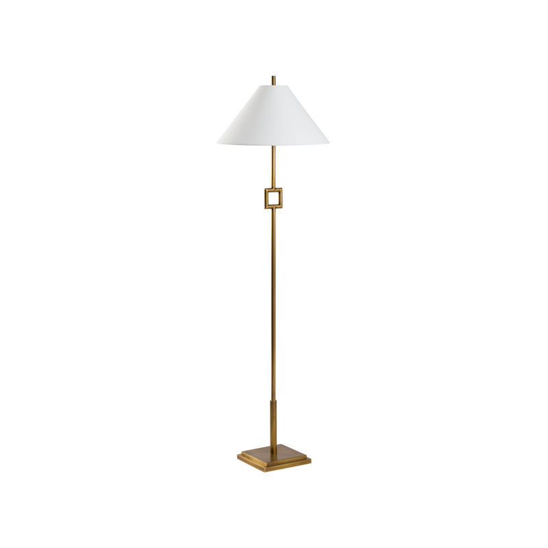 Overhill Floor Lamp - Matte White, Aged Brass