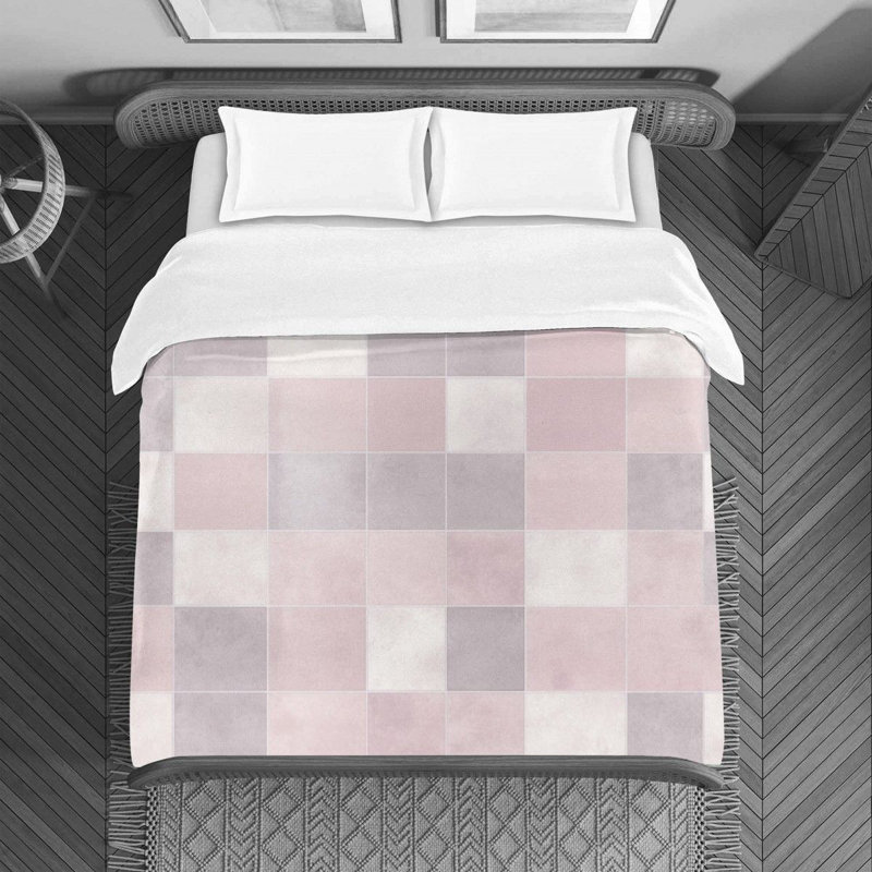 Housse de couette à carreaux en microfibre, Housse de couette simple