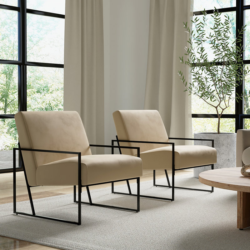 Fauteuil Ricci, Velours brun clair