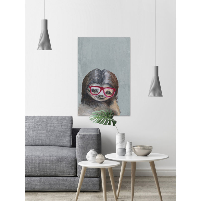 Wilkens «Nerdy Sloth II», reproduction sur toile tendue, H 45 po x l 30 po x P 1,5 po, Toile tendue