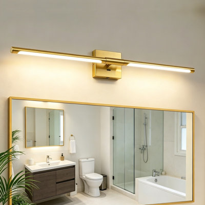 30 Inch 5 CCT Dimmable LED Bathroom Vanity Light, 360° Adjustable Over Mirror Gold Bath Bar