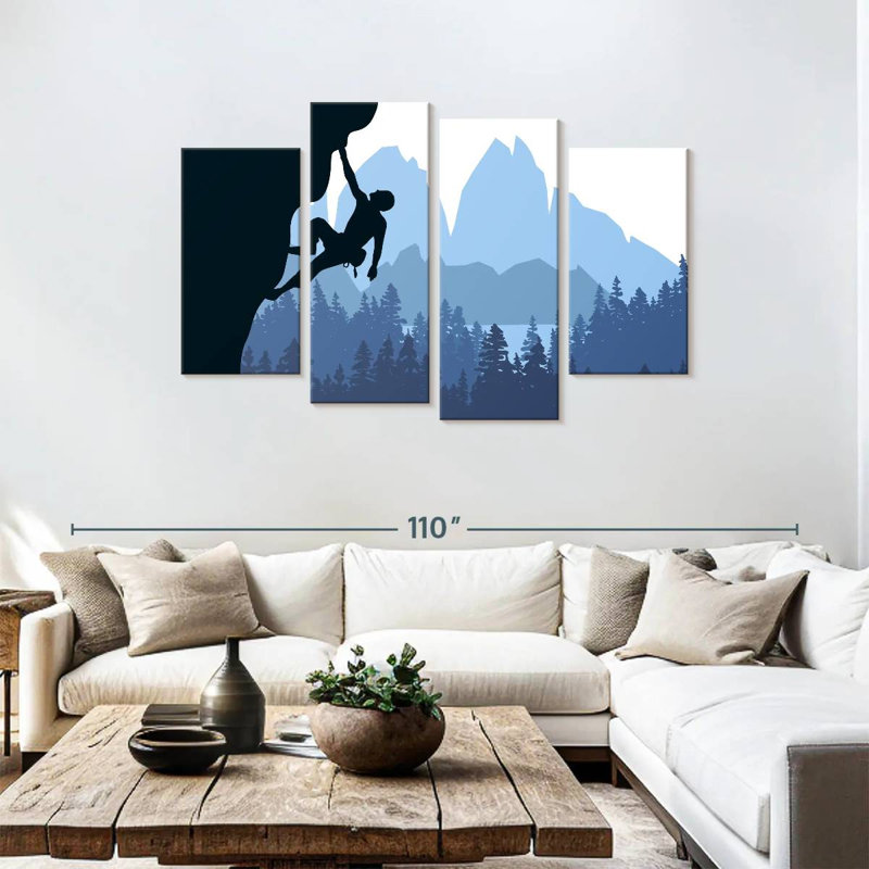 Sireci Winter Rock Climbing Scene, 48" H x 75" W