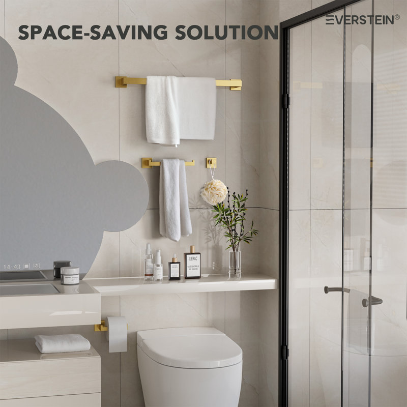 4 - Piece Bathroom Hardware Set, Brushed Gold