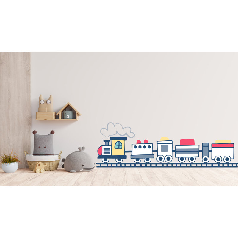 Autocollant mural train, train, art mural, train, art mural, vinyle, autocollant, train, chambre, cadeaux, H 25 po x l 80 po