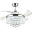 Ventilateur de plafond 42 po à 4 pales en cristal avec lustre DEL 42 po avec télécommande et ensemble d'éclairage inclus Derice