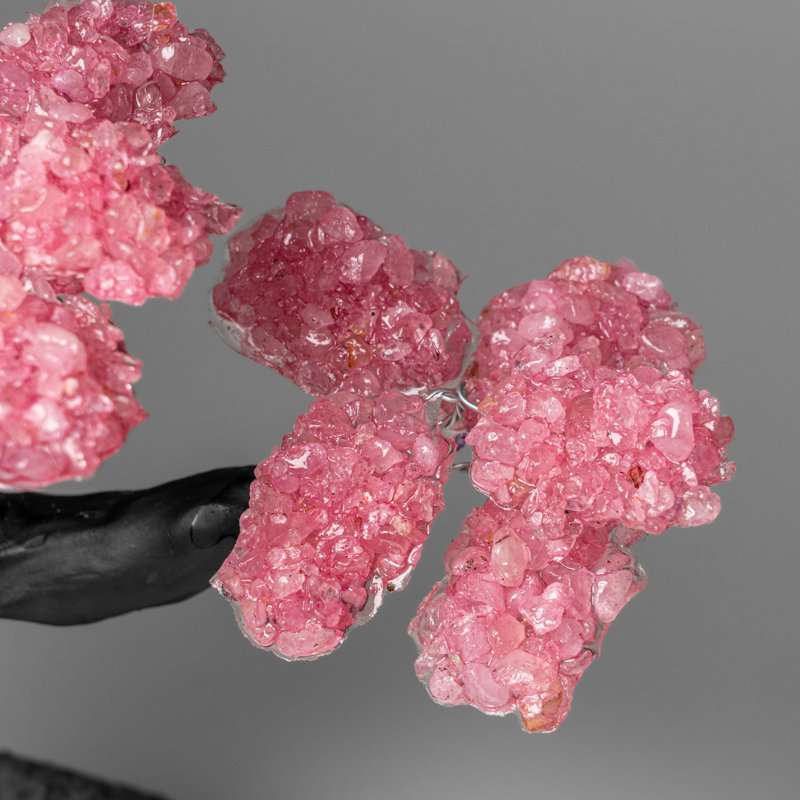 Custom - Genuine Rose Quartz Clustered Gemstone Tree On Amethyst Geode Matrix (The Love Tree)