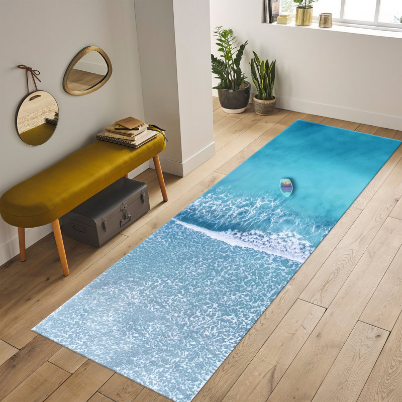 Chic Non-Woven Thin Type Rug with Intricate Floral Design Ideal for Enhancing Your Home Decor and Floor Protection