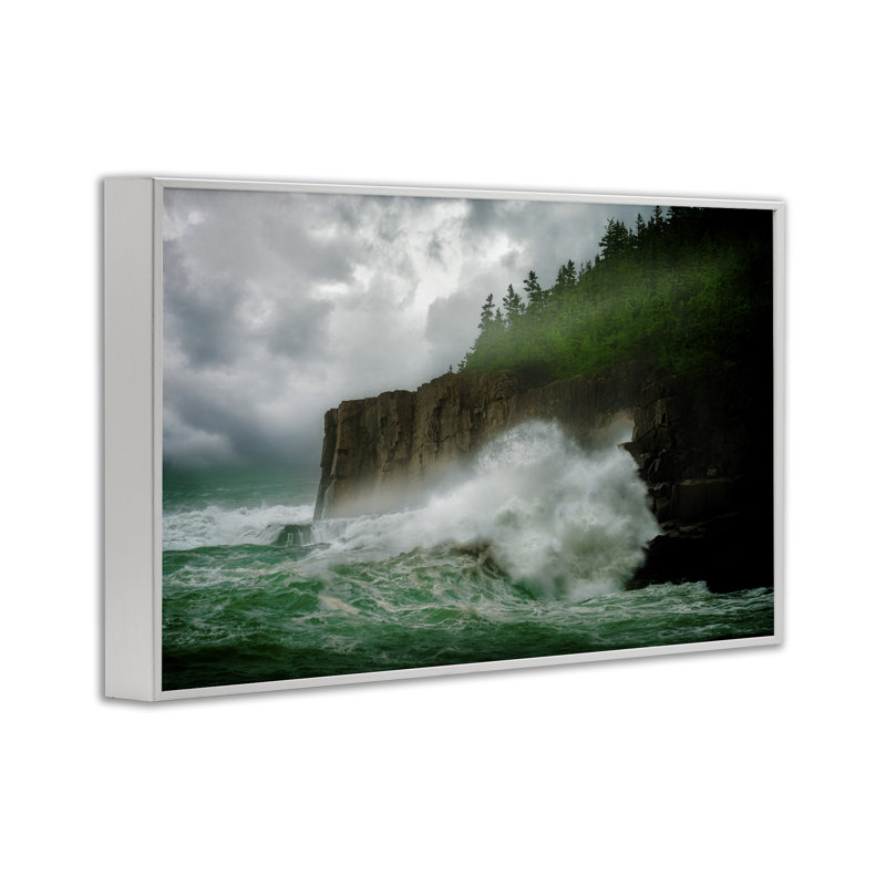 Rushing Water Crashing  Framed Giclee Art by Rick Berk, 20'' H x 30'' W, Coastal White Framed Giclee