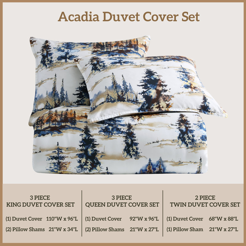 Ensemble d'édredon en coton rustique Acadia, Housse de couette très grand et 2 très grandes t