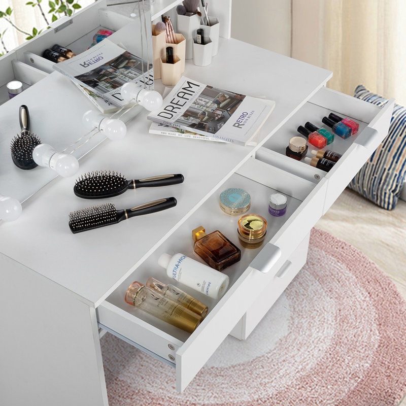 Coiffeuse avec miroir, Blanc