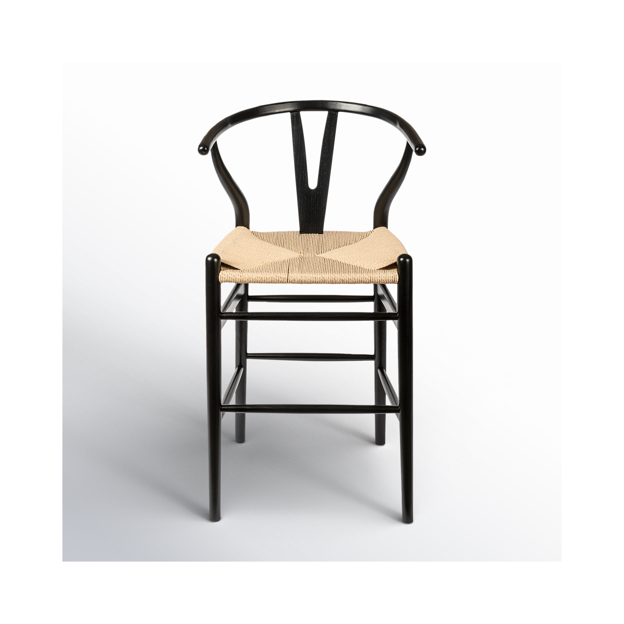Etta Solid Wood Bar & Counter Stool, Counter Stool (25.75" Seat Height), Black/Natural
