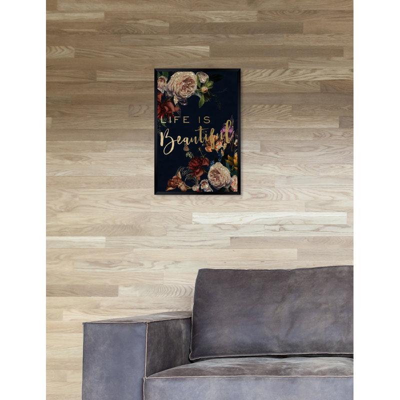 «Life Is Beautiful Fall», impression sur toile, H 15 po x l 10 po x P 0,5 po, Cadre noir