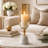 Kylie Decorative Vase With White Marble Base, Aluminum, Gold Glass 19 Inch-123275116