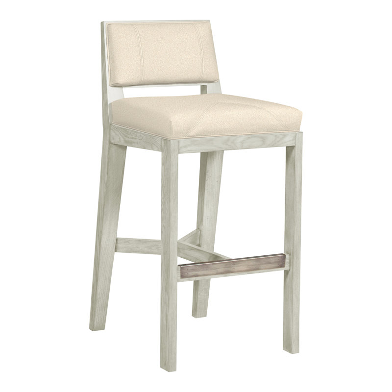 Scoville By Thom Filicia Upholstered Counter Stool with Solid Wood Frame, Wrenn, Kimoni Natural