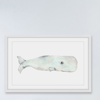 'Happy Whale' by Thimble Sparrow Framed Print