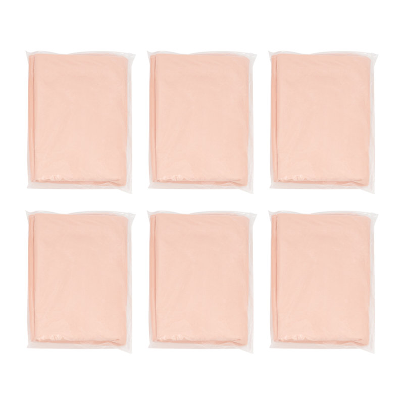 Rideau de mariage en toile de fond drapée (ensemble de 6), Pêche pâle, H 0,1 po x l 240 po x P 60 po