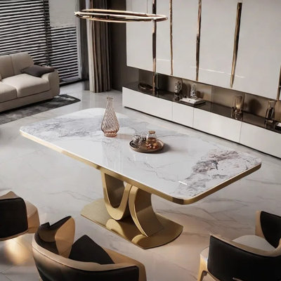 Mohab Light luxury simple rectangular dining table