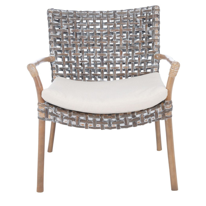 Miltenberger Rattan Accent Chair W/ Cushion, Gray